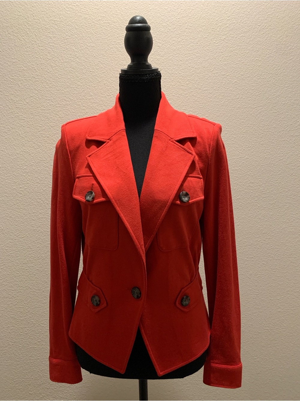 CAbi Red Tailored Double-Breasted Blazer Jacket (Size 4)
